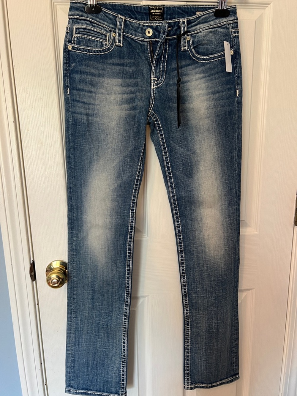 Anoname Blue Washed Straight Leg Jeans
